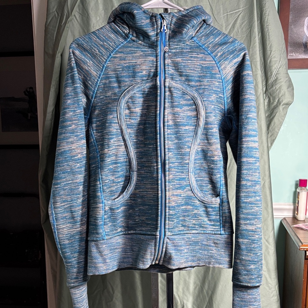 Lululemon Athletica Scuba Blue Patterned Hoodie